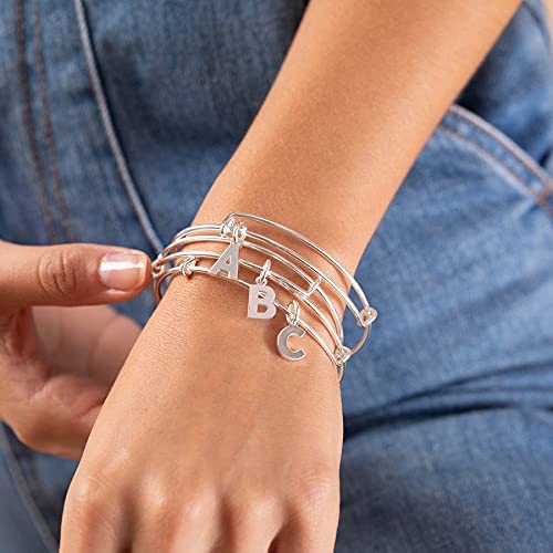 Alex and Ani Expandable Bangle for Women, Initials A to Z Letter Charms, Shiny Finish, 2 to 3.5 in - Image 3